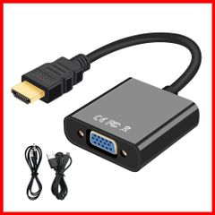 【新着商品】HDMIオス-VGAメス ノートパソコン（HDMI）から 60Hz 1080p HDMIからVGA変換アダプタ 3.5mmオーディオケーブルと電源ケーブル付き テレビモニター（VGA）対応 VGA変換ケーブル to HDMI