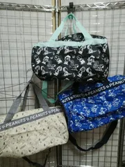 3色まとめて ボストンバッグ スヌーピー 総柄 2way 大容量/bic057-set