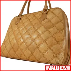 オーストリッチ ハンドバッグ 本革 レザー レディース 茶 キャメル パッチワーク ハンドバッグ一覧←SEULB屋着古← NR4413