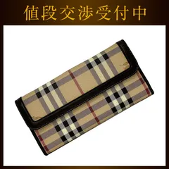 バーバリー 二つ折り 長財布 ブラウン ベージュ ノバチェック