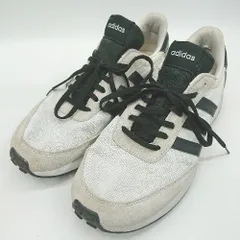 ◇ Θ adidas アディダス ライン入り ロゴプリント ローカットスニーカー サイズ26 ベージュ系 ホワイト系 メンズ E  【1502200006169】