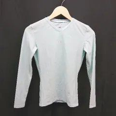 ◇ UNDER ARMOUR Vネック ブランドロゴ ストレッチ 速乾性 長袖 ロングTシャツ サイズ表記なし グリーン系 レディース E  【1304210029868】
