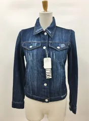 デニマス DENIMUS デニムジャケット S インディゴ ダメージ加工 コットン100％ 未使用 2504WR129