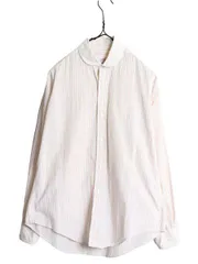 【お得なクーポン配布中!】 80s ブルックスブラザーズ ストライプ 長袖 クレリック シャツ レディース S 程 古着 Brooks Brothers MAKERS ヴィンテージ ラウンドカラー
