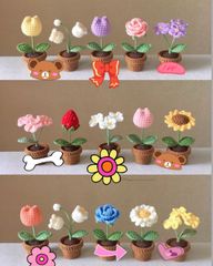 ミニ鉢植え　あみぐるみ　(3個の料金です)