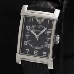 稼働 エンポリオアルマーニ AR-0210 スクエア QZ ブラック文字盤 レディース腕時計 TKD 2000000 NSK