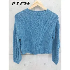 ◇ ROSE BUD ローズバッド ショート丈 コットン ニット セーター サイズF ブルー レディース 【中古】 【1102150011758】