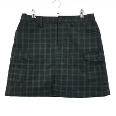 【超美品】アディダス 中綿スカート ネイビー×グリーン チェック 薄手 レディース M/M ゴルフウェア adidas