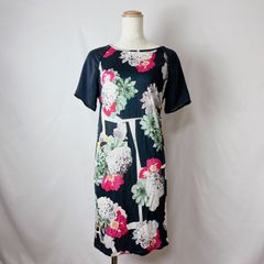 ポールスミス ブラック　FRAGMENT FLORAL ブラック　レーヨン混　ボタニカル柄　ワンピース 花柄　紫陽花