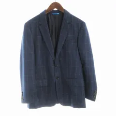 ランバンオンブルー LANVIN en Bleu テーラードジャケット ブレザー チェック 46 紺 ネイビー LB-IS-31184 /RO