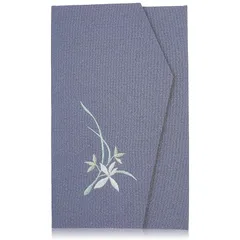 スタイルふく 袱紗 弔事用 左開き 桔梗（能登ちりめん 刺繍）葬儀 自社製造 日本製 FUKUSAノート グレー