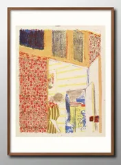 エドゥアール・ヴュイヤール、室内、希少な額装用画集より、新品高級額装付 エドゥアール・ヴュイヤール、訪問者、希少な画集より、状態良好