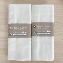 1037 国内生地ダブルガーゼ　オーガニックコットン　幅約100cm×1m　2枚入り　生成