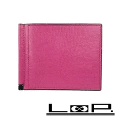 ■美品■　ヴァレクストラ 二つ折り 財布 サイフ 札入れ マネークリップ レザー ピンク 【196034】★のサムネイル