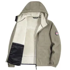 ボアジャケット フリースジャケット ジップパーカー ブルゾン メンズ フーディ 裏起毛 フリース 無地 アウター モコモコ ジャンパー 暖か 防寒 保温 秋 冬 厚手 ジャケット パーカー  qcwzxy02