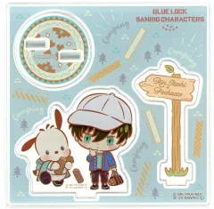 【中古】アクリルスタンド・アクリルパネル 糸師凛＆ポチャッコ ミニキャラアクリルスタンド キャンプテーマ 「ブルーロック×サンリオキャラクターズ」