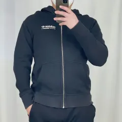 adidas(アディダス) カバル 黒 フード付き ジップアップパーカー M 241227