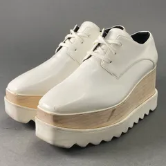 3d2 STELLA McCARTNEY ステラマッカートニー Elyse Platforms エリス プラットフォーム アイコンシューズ 35 1/2 ホワイト レザー 厚底 シャークソール イタリア製のサムネイル