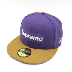 【中古】SUPREME × NEW ERA 2-Tone Box Logo キャップ 7 3/8 58.7cm パープル シュプリーム ニューエラ[10][240010486986]