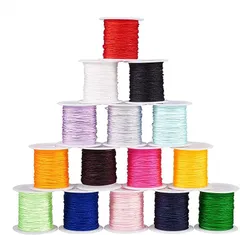 PH PandaHall 15巻き 約10m/巻き 直径0.8mm ナイロンロープ ナイロン糸 結び紐 手芸 工芸 ナイロンコード 手編み ブレスレット ハンドメイド DIY用( 15色 0.8mm 150m,  直径0.8mm)