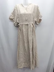 ◇ ⊂ apart by lowrys RyNy レイヤード風 ウエスト紐付き 半袖 ロング丈 ワンピース サイズM ベージュ レディース E  【1412260007634】
