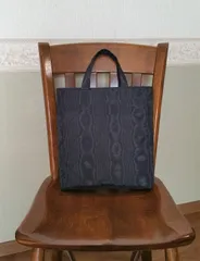 フォーマルサブバッグ　黒モアレキルティング　縦型