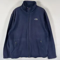 古着 ザ・ノースフェイス THE NORTH FACE フルジップフリースジャケット ワンポイントロゴ刺繍 アウトドア L  ネイビー系 メンズ