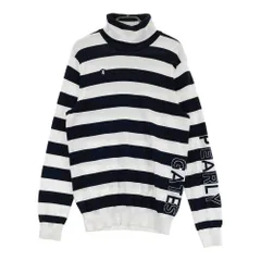 サイズ：4 PEARLY GATES パーリーゲイツ  タートルネック ニットセーター ボーダー柄 ホワイト系 [240101443466] ゴルフウェア メンズ ストスト