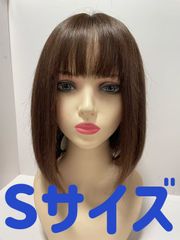 フルウィッグ人毛100%人毛ウィッグ医療ウィッグボブストレート広い頭皮