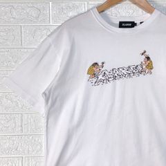 エクストララージ　ホワイト　原始人　ロゴ　半袖Tシャツ