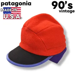 【希少】 90s ヴィンテージ USA製 パタゴニア patagonia シンチラ Synchilla ダックビル キャップ フリース ぼうし 帽子 L マルチカラー アウトドア ギア 小物 雑貨