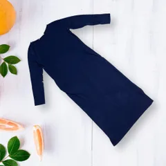 1336　marvelous　ワンピース　無地　プルオーバー　ポケット2　濃紺　【M】