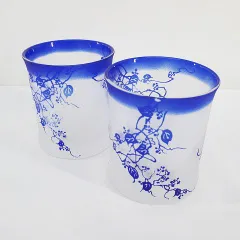 北一硝子 ブルーグラデーション 吹きガラスボウル ガラスボウル