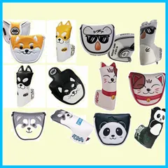 秋田犬 ハスキー犬 ピンタイプ用 オデッセイに適合 マグネットタイプ/スコッティーキャメロン コアラ マレット用 2ボールに対応 オデッセイ ネコ ヘッドカバー パターカバー