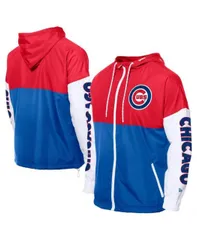 【送料無料】 ニューエラ メンズ ジャケット・ブルゾン アウター Men's Royal/Red Chicago Cubs Color Block Full-Zip Hoodie Windbreaker Jacket Royal Red
