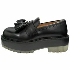 ボッテガヴェネタ BOTTEGA VENETA レザー タッセル ローファー プラットホーム ダービー シューズ 632511 厚底 40 （25cm） 黒 ブラック メンズのサムネイル