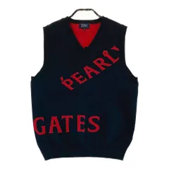 サイズ：1 PEARLY GATES パーリーゲイツ  Vネック ニットベスト ロゴ  ネイビー系 [240101469200] ゴルフウェア レディース ストスト