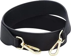 WADORN バッグ持ち手 90.5cm レザーショルダーストラップ バッグハンドル 財布クラッチハンドル DIYバッグアクセサリー( 黒1)