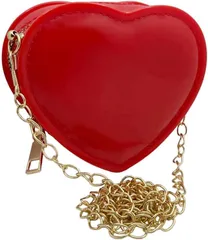 ルナリ 母の日 ハート ショルダーバッグ ミニバッグ ポシェット ポーチ 斜め掛け 鞄 サブバッグ コンパクト 小物入れ( レッド)