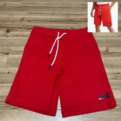 TOMMY JEANS USA トミージーンズ 裏起毛 スウェット ショートパンツ 赤 BRUSH RED