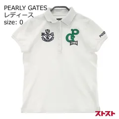 PEARLY GATES パーリーゲイツ 半袖ポロシャツ ワッペン ホワイト系 0 [240001982316]#