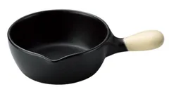 【特価セール】食器 陶器 ブラック/アイボリー バイカラー 電子レンジ可 直径約13cm オーブン対応 日本製 直火対応 アヒージョ鍋 16733 萬古焼 三陶(Santo)