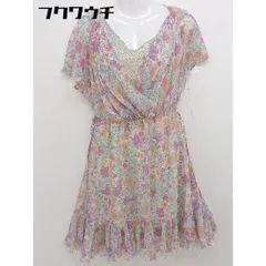 ◇ ◎ prideglide タグ付 定価 2.3万円 花柄 フレンチスリーブ 膝丈 ワンピース サイズ38 オフホワイト マルチ レディース  【中古】 【1110140009845】のサムネイル