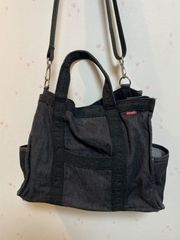 ピンクハウス　トートバッグ　2way 黒　レース柄　中古