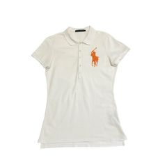 中古 ラルフローレン RALPH LAUREN 半袖 ポロシャツ クリーニング済み ビッグポニー 白 レディース Lサイズ