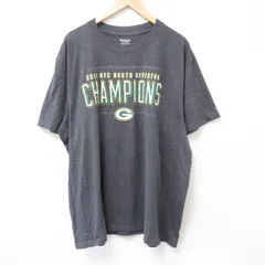 XL/古着 チャンピオン champion 半袖 ブランド Tシャツ メンズ NFL グリーンベイペッカーズ 大きいサイズ クルーネック 濃グレー 霜降り ア