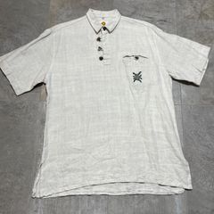 Aumiihle  チロリアンシャツ  半袖シャツ  ワンポイント  花柄  ホワイト  M size