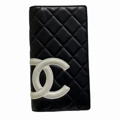 シャネル　CHANEL　カンボンライン　マトラッセ　2つ折り財布　長財布　レディース