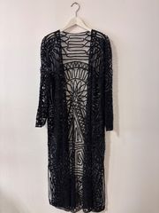 (25290)　ビーズ、スパンコール刺繍 ロングカーディガン