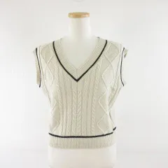 CRVX ケーブルニットベスト ベージュ F *A715